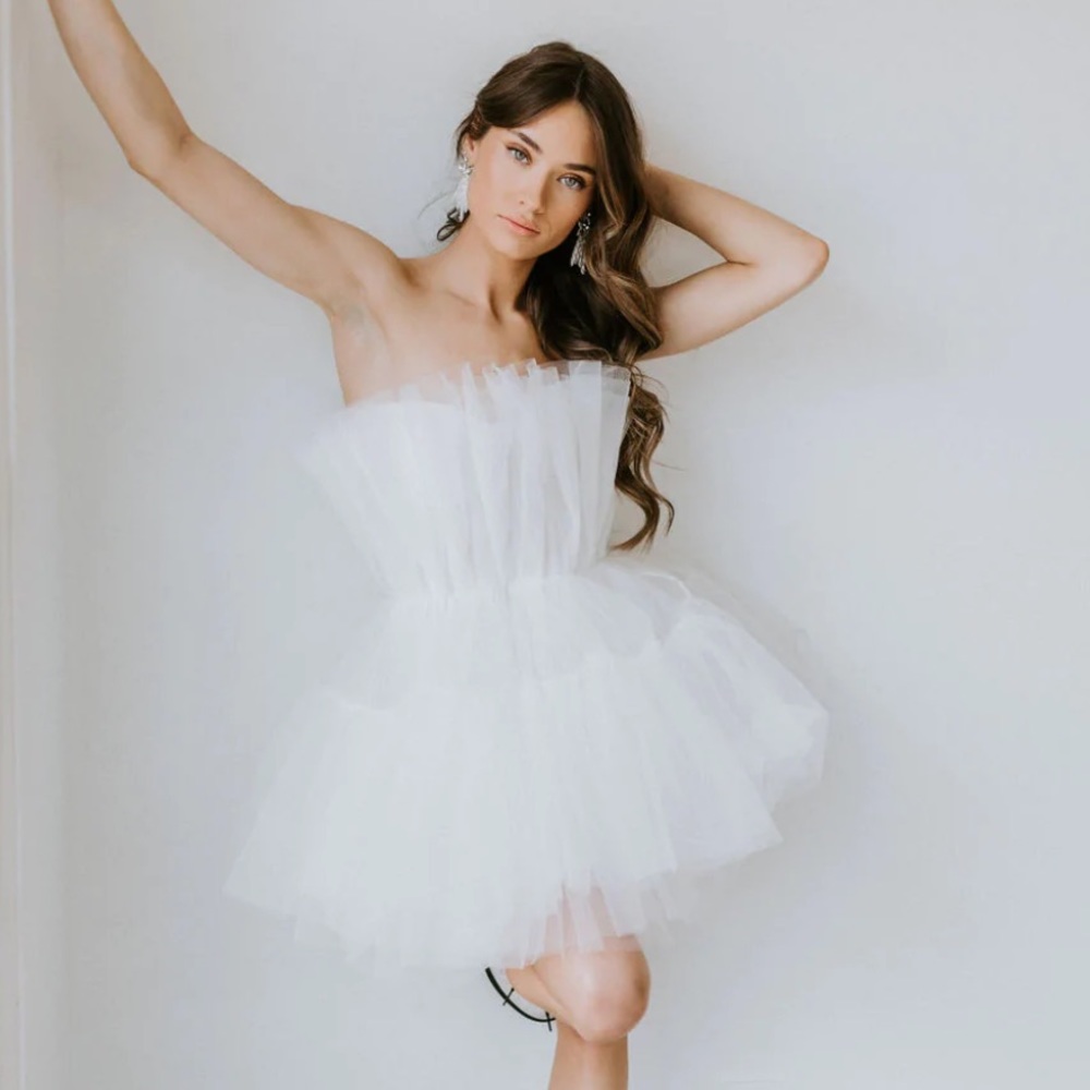 White Tulle Mini Dress